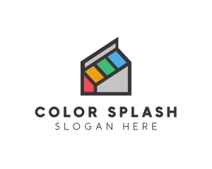 Colorful Ink House logo design