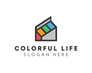 Colorful Ink House logo design