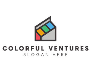 Colorful Ink House logo design