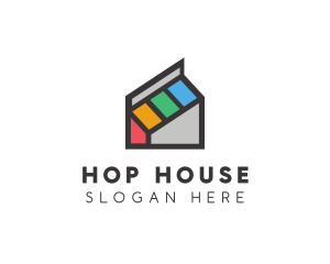 Colorful Ink House logo design