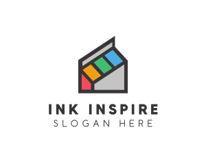 Colorful Ink House logo design