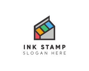 Colorful Ink House logo design