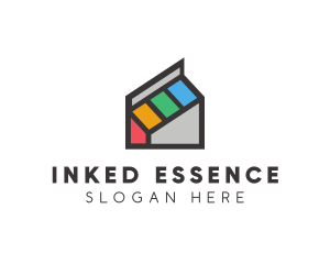 Colorful Ink House logo design