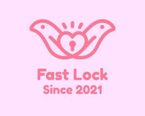 Love Birds Padlock logo design