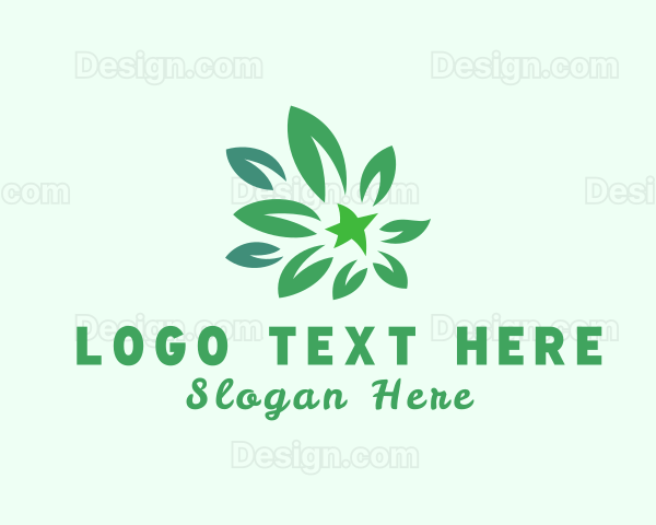 Green Natural Leaves Logo