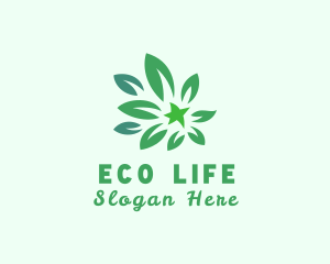 Green Natural Leaves logo design