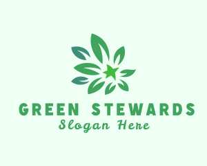 Green Natural Leaves logo design