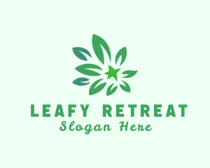 Green Natural Leaves logo design