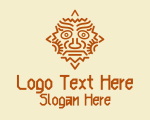 Mayan Sun Mask Logo