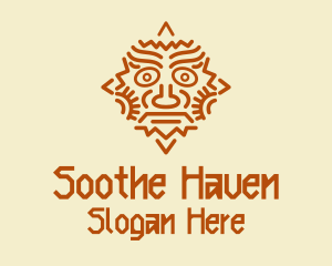 Mayan Sun Mask Logo