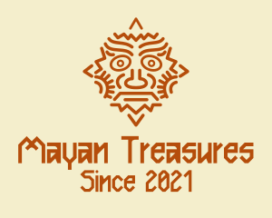 Mayan Sun Mask logo design