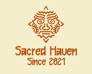 Mayan Sun Mask logo design