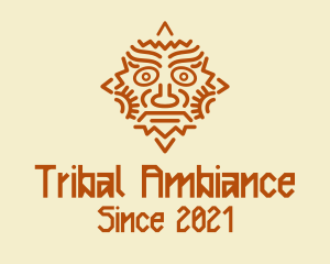 Mayan Sun Mask logo design