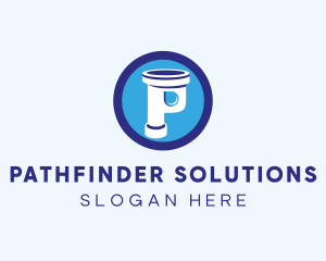 Plumbing Pipe Letter P logo design