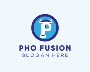 Plumbing Pipe Letter P logo design