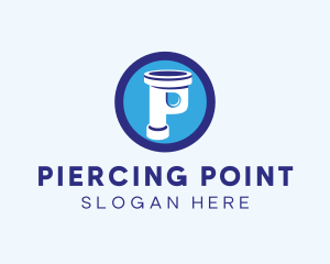 Plumbing Pipe Letter P logo design