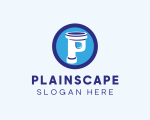 Plumbing Pipe Letter P logo design