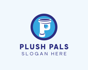 Plumbing Pipe Letter P logo design