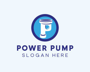 Plumbing Pipe Letter P logo