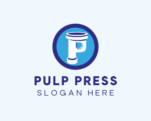 Plumbing Pipe Letter P logo design