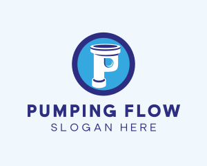 Plumbing Pipe Letter P logo design