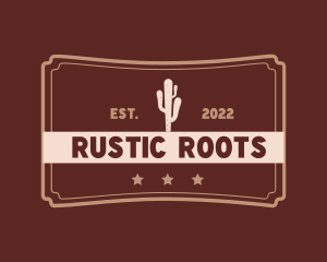 Cowboy Cactus Desert logo design