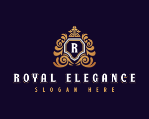 Elegant Crown Shield logo design