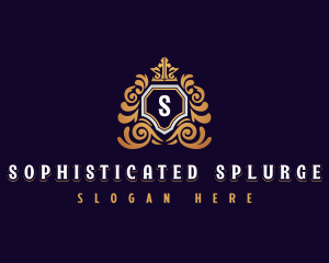 Elegant Crown Shield logo design