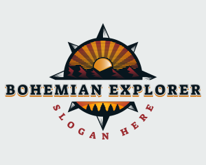 Mountain Compass Exploration logo design