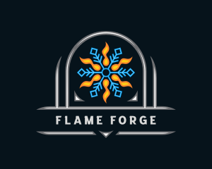 Snow Flame Industrial Ventilation logo design