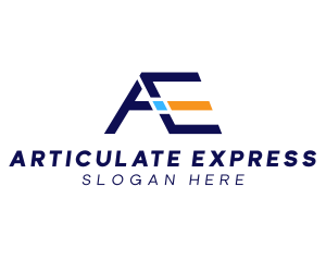 Express Logistics Letter AE logo design