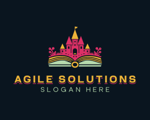 Leaning Castle Book logo design