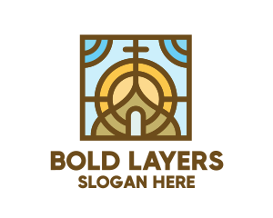 Colorful Mosaic Christian Church logo design