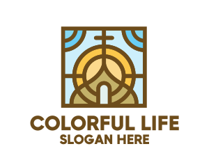 Colorful Mosaic Christian Church logo design