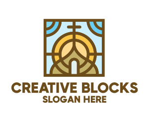 Colorful Mosaic Christian Church logo design