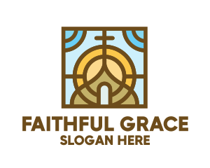 Colorful Mosaic Christian Church logo design