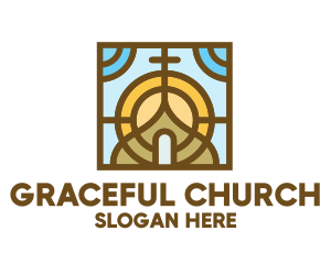 Colorful Mosaic Christian Church logo design