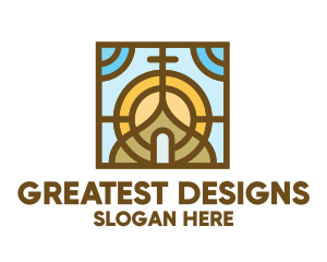 Colorful Mosaic Christian Church logo design