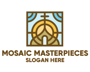 Colorful Mosaic Christian Church logo design