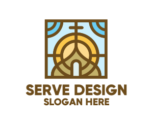 Colorful Mosaic Christian Church logo design