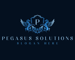 Pegasus Shield Crest logo design