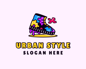 Colorful Puzzle Shoe logo