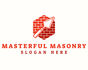 Brick Trowel Concrete Masonry logo design