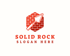 Brick Trowel Concrete Masonry logo design