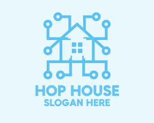 Blue Circuit House logo design