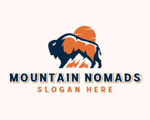 Bison Mountain Sunset logo design