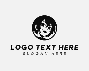 Anime Girl Character Logo