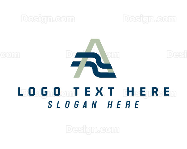 Wave Business Letter A Logo