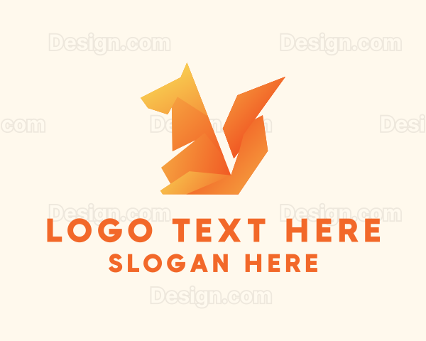 Orange Fox Origami Logo