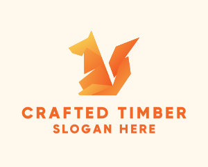 Orange Fox Origami  logo design